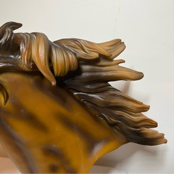 Elegante Collection 14 Horse Head Statue Figurine w faux marble wood Base - Picture 5 of 7